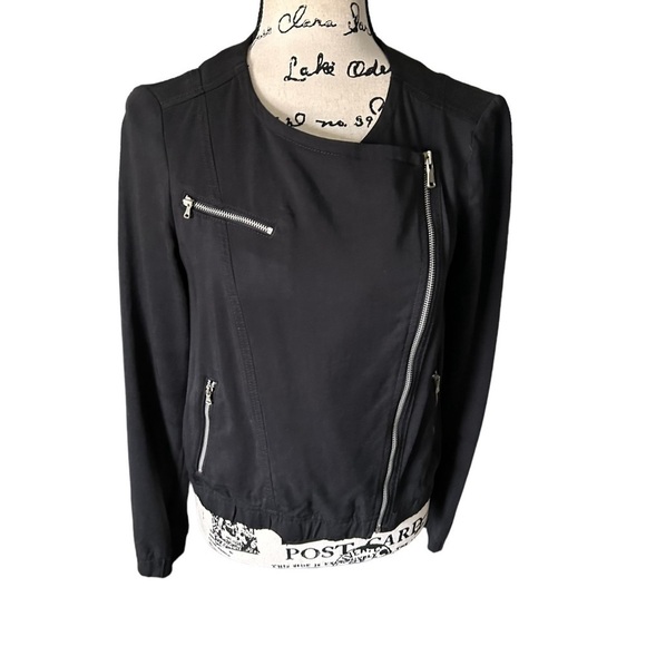 Lou & Grey Black MOTO Jacket Womens Small - Picture 1 of 12